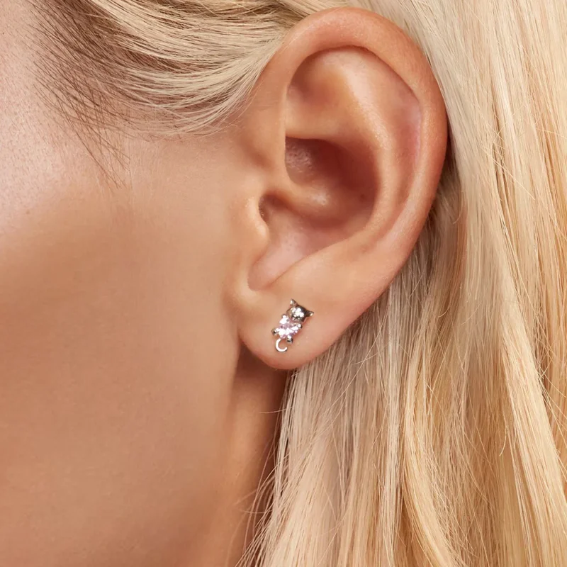(bilde for) PANDORA Style Hjerte Katte øredobber - SCE1773 - Vis 5
