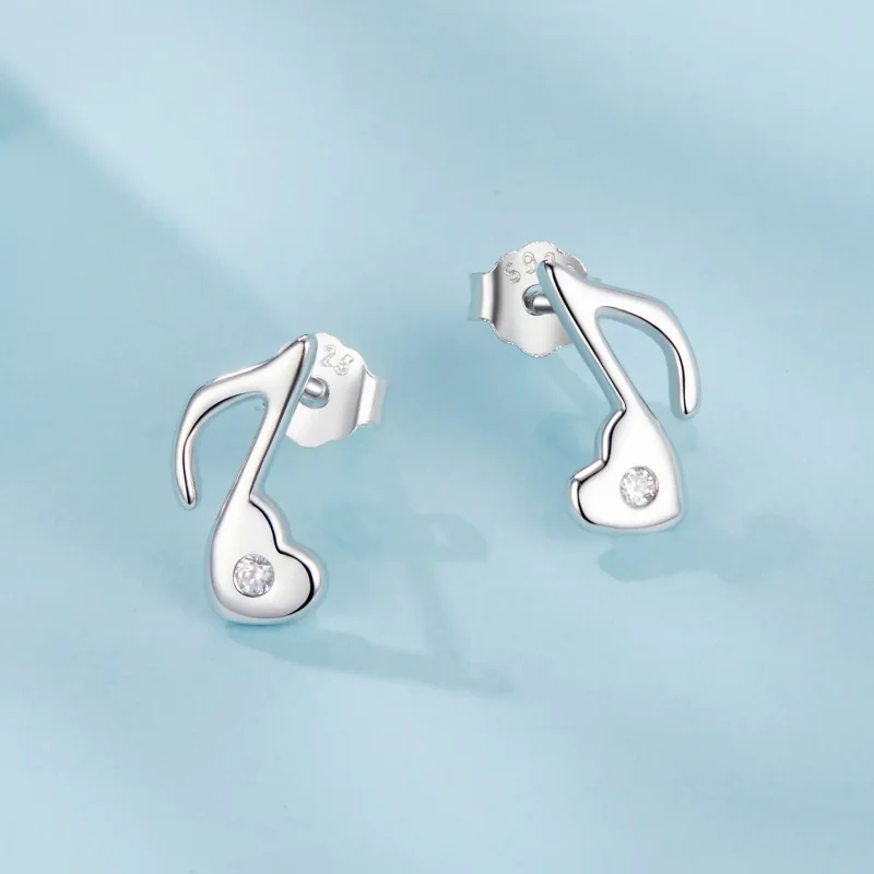 (bilde for) PANDORA Style Hjerte øredobber med musikknoter - SCE1805 - Vis 3