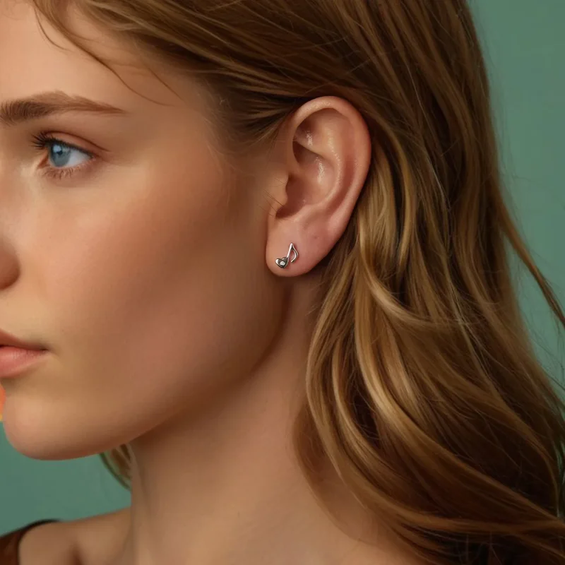 (bilde for) PANDORA Style Hjerte øredobber med musikknoter - SCE1805 - Vis 8