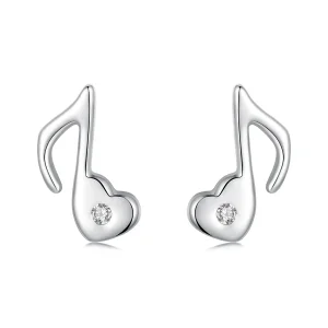 PANDORA Style Hjerte øredobber med musikknoter - SCE1805 (bilde for) PANDORA Style Hjerte øredobber med musikknoter - SCE1805