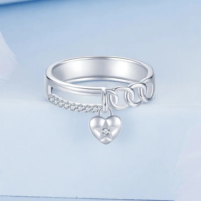 (bilde for) PANDORA Style hjerteformet dobbel kjedering - BSR572 - Vis 3