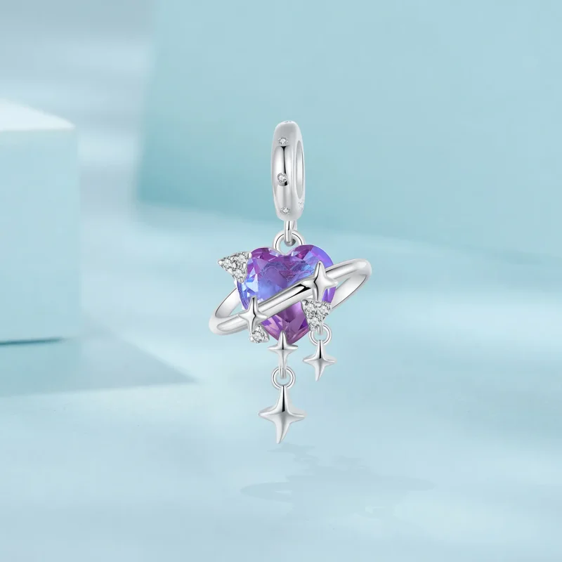 (bilde for) PANDORA Style Lilla og rosa anheng med gradient stjernehimmel - SCC2825 - Vis 2