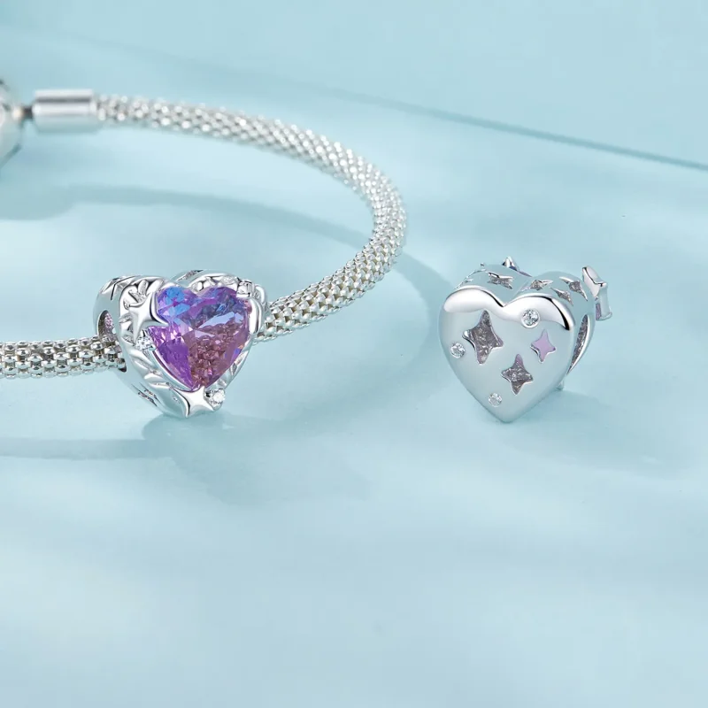 (bilde for) PANDORA Style Lilla rosa gradienthjerte - SCC2824 - Vis 4