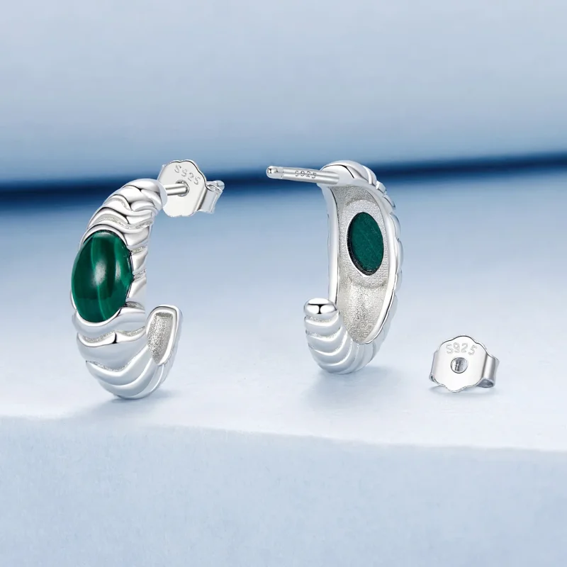 (bilde for) PANDORA Style Malachite øredobber - BSE1057 - Vis 2