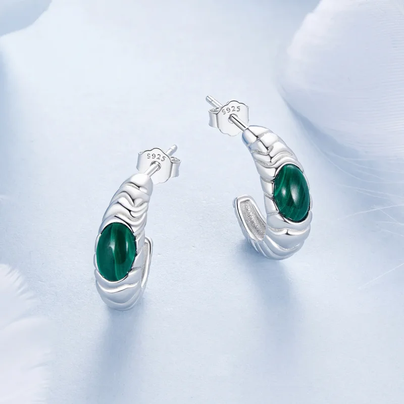 (bilde for) PANDORA Style Malachite øredobber - BSE1057 - Vis 3