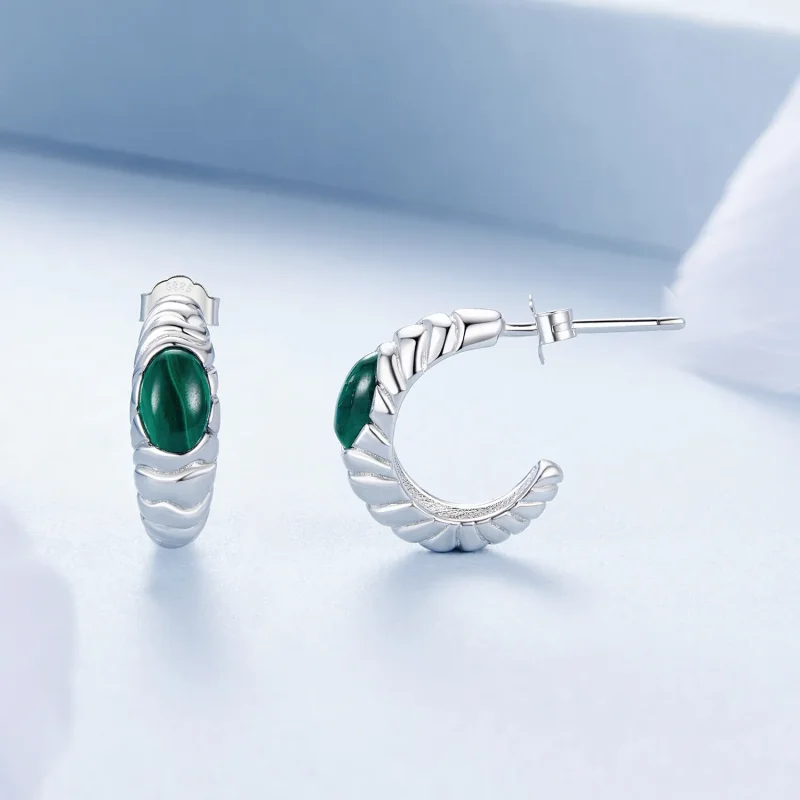 (bilde for) PANDORA Style Malachite øredobber - BSE1057 - Vis 4