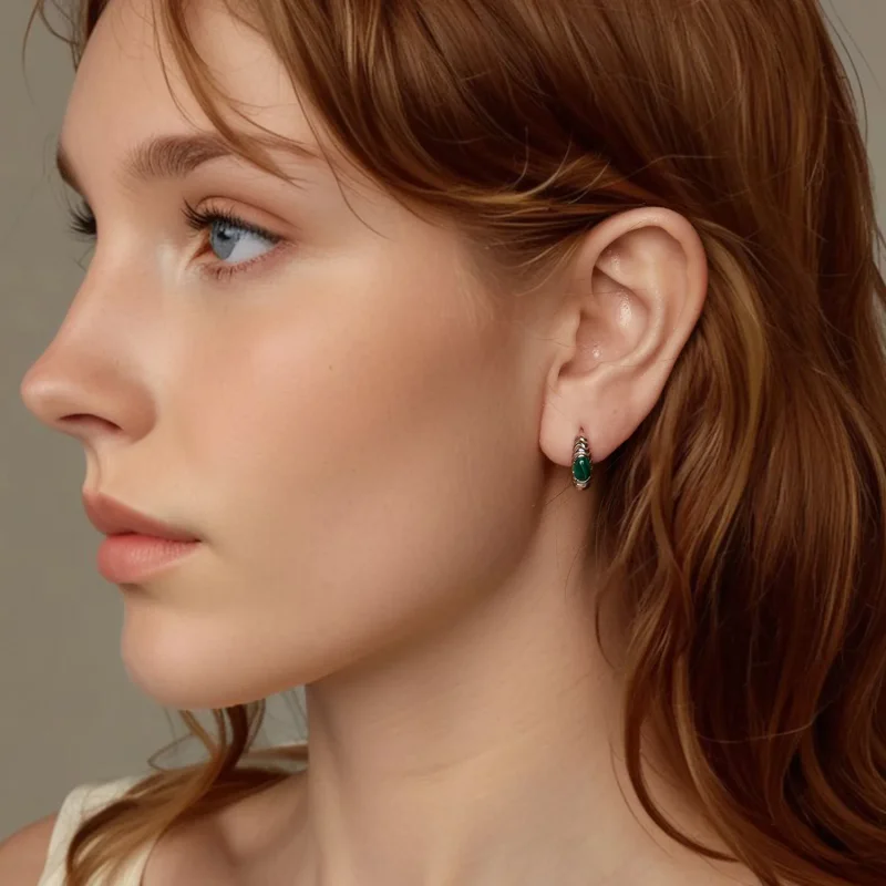 (bilde for) PANDORA Style Malachite øredobber - BSE1057 - Vis 7