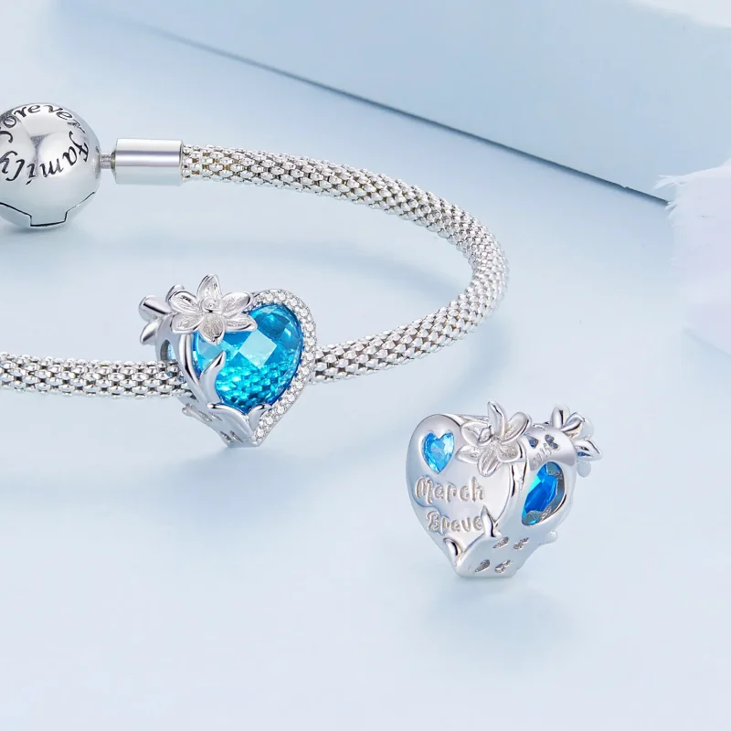 (bilde for) PANDORA Style March birthstone hjerte sjarm - BSC660-3 - Vis 5