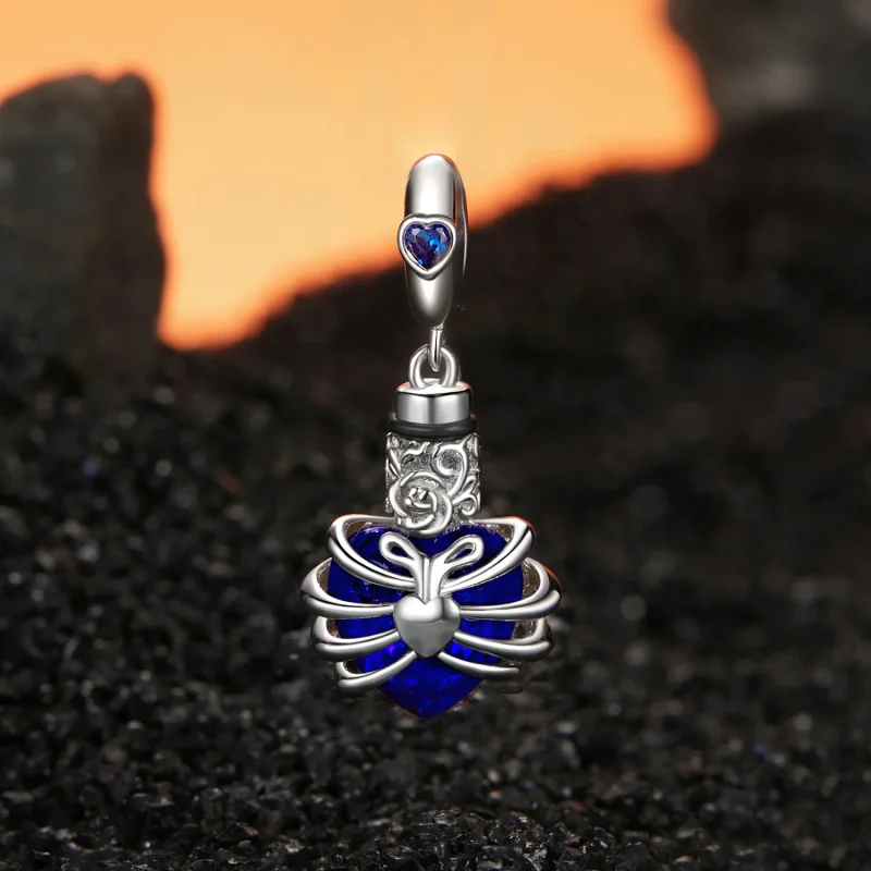 (bilde for) PANDORA Style Memorial Rose Heart Blue - BSC1058-BU - Vis 2