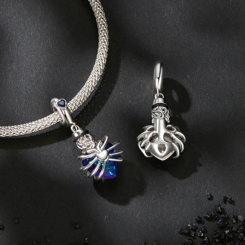 (bilde for) PANDORA Style Memorial Rose Heart Blue - BSC1058-BU - Vis 4