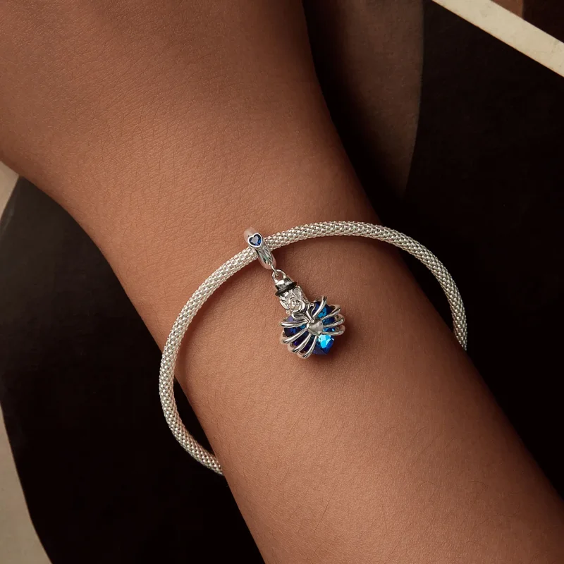 (bilde for) PANDORA Style Memorial Rose Heart Blue - BSC1058-BU - Vis 5