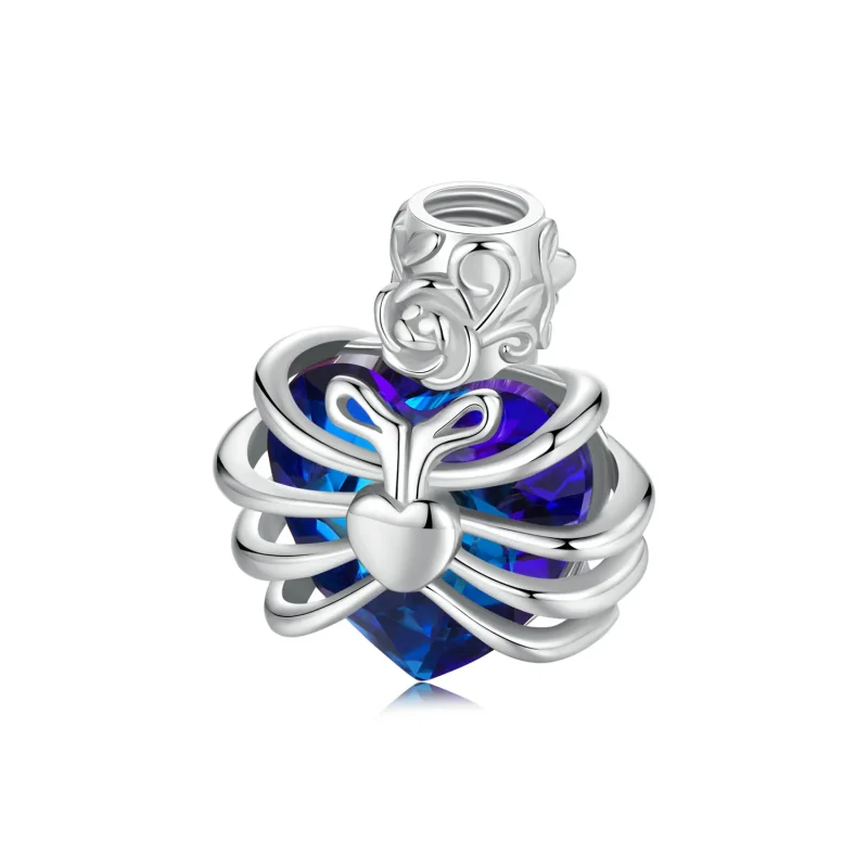 (bilde for) PANDORA Style Memorial Rose Heart Blue - BSC1058-BU - Vis 6