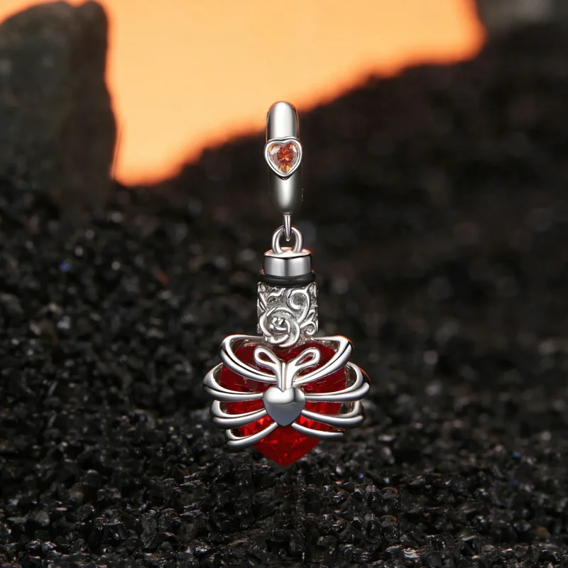 (bilde for) PANDORA Style Memorial Rose Heart Rød - BSC1058-RD - Vis 2
