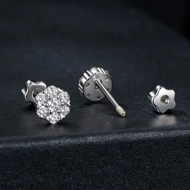 (bilde for) PANDORA Style Moissanite øredobber (med ett sertifikat) - MSE059 - Vis 2