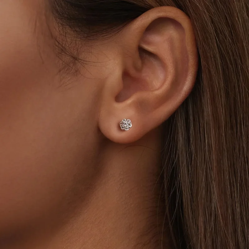 (bilde for) PANDORA Style Moissanite øredobber (med ett sertifikat) - MSE059 - Vis 6