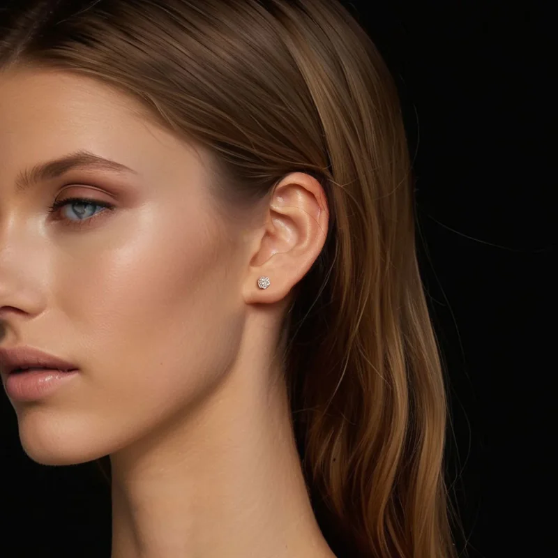 (bilde for) PANDORA Style Moissanite øredobber (med ett sertifikat) - MSE059 - Vis 7