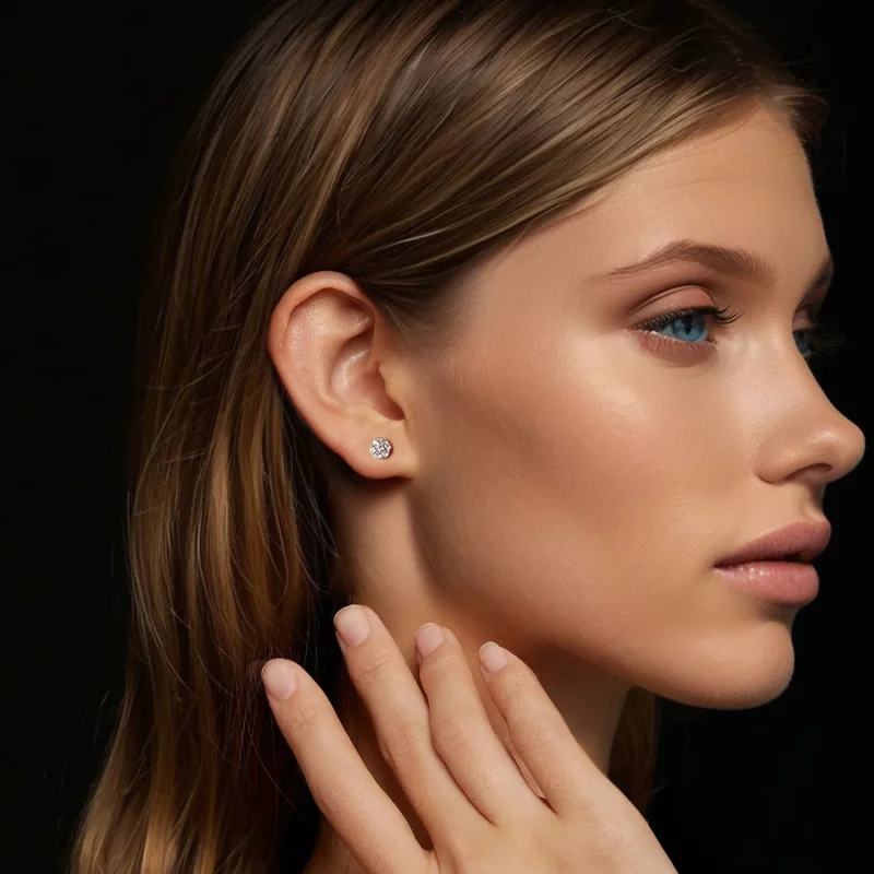 (bilde for) PANDORA Style Moissanite øredobber (med ett sertifikat) - MSE059 - Vis 8