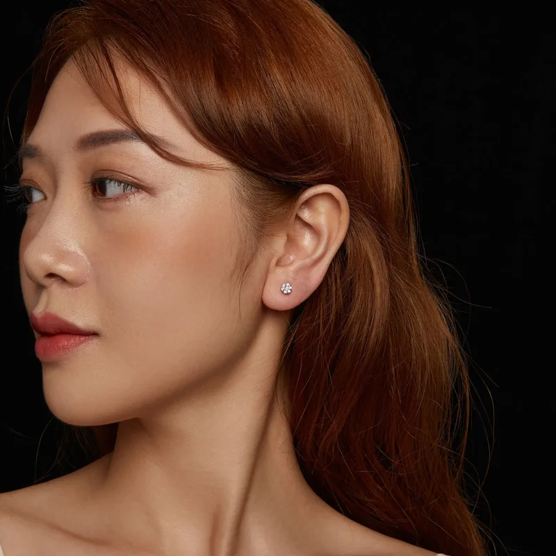 (bilde for) PANDORA Style Moissanite øredobber (med ett sertifikat) - MSE059 - Vis 9