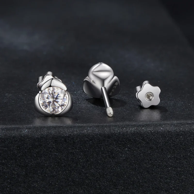 (bilde for) PANDORA Style Moissanite Rose øredobber (med ett sertifikat) - MSE071 - Vis 2