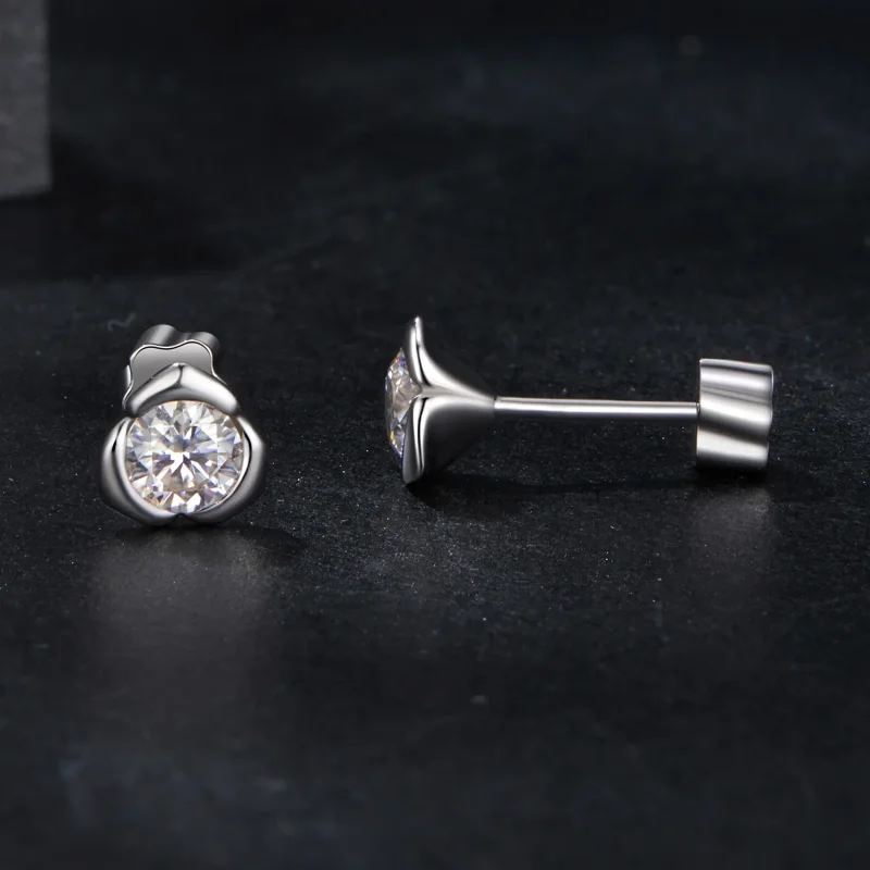 (bilde for) PANDORA Style Moissanite Rose øredobber (med ett sertifikat) - MSE071 - Vis 4