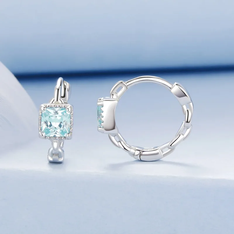 (bilde for) PANDORA Style Navy Princess Square øredobber - BSE1100 - Vis 2
