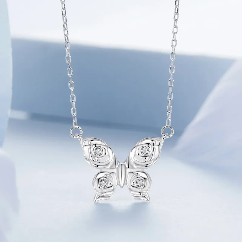 (bilde for) PANDORA Style Rose Butterfly Halskjede - BSN396 - Vis 3