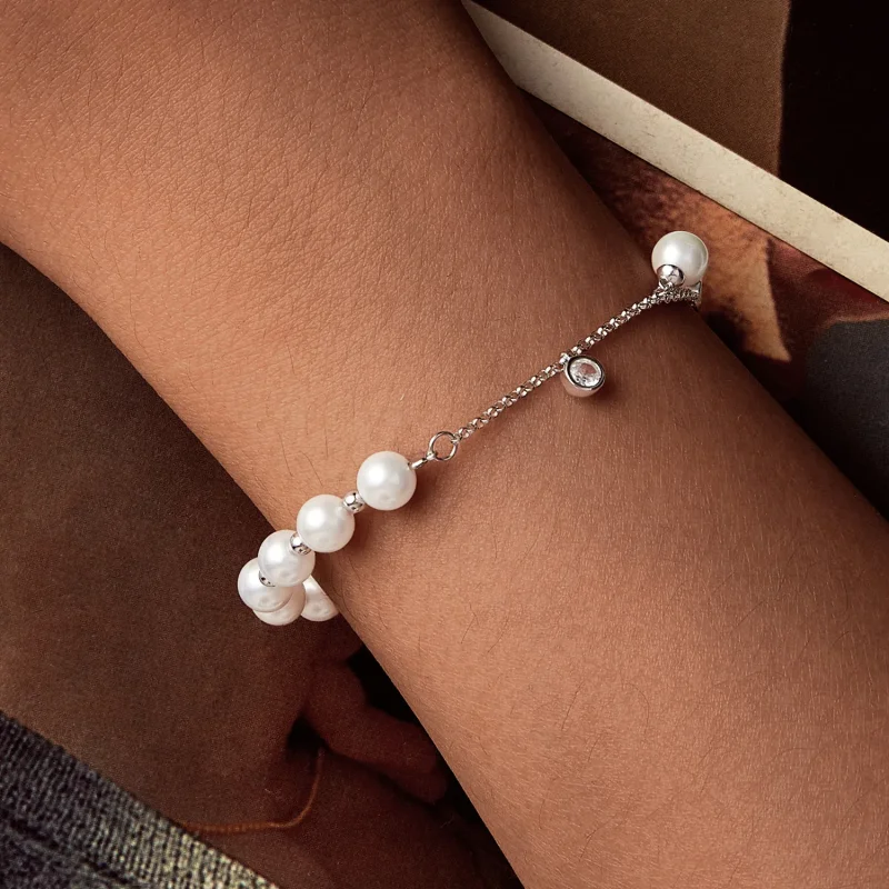 (bilde for) PANDORA Style Shell Bead Tassel Armbånd - BSB189 - Vis 3