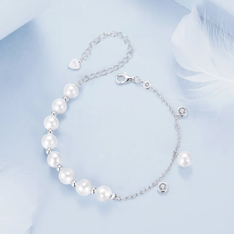(bilde for) PANDORA Style Shell Bead Tassel Armbånd - BSB189 - Vis 4