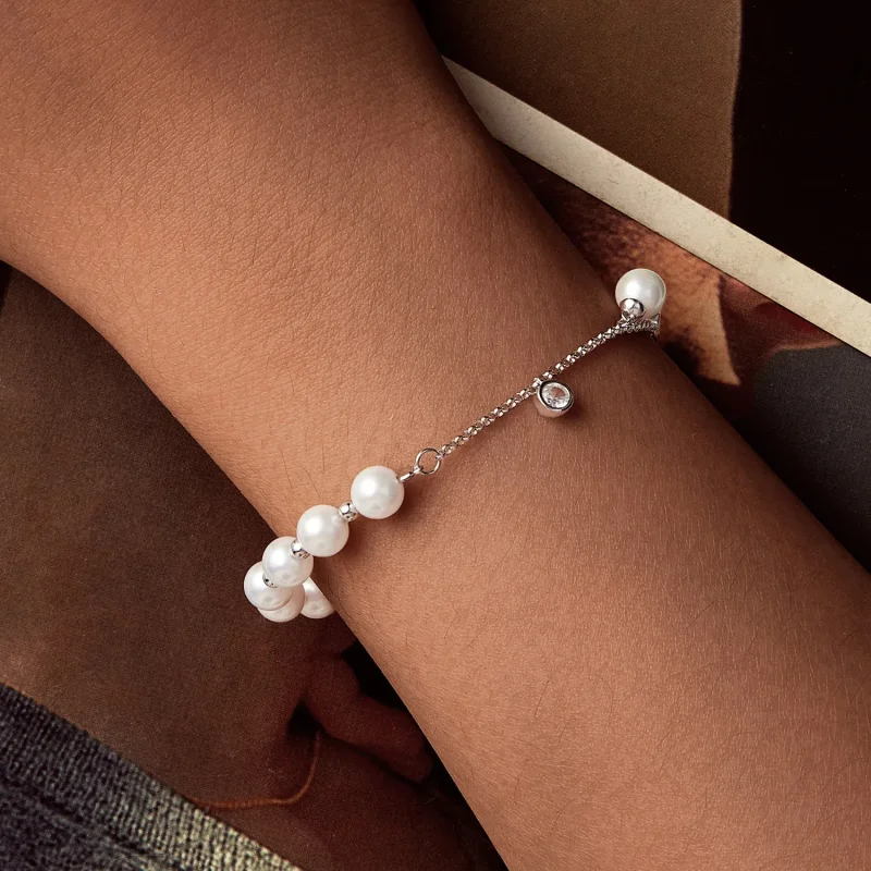 (bilde for) PANDORA Style Shell Bead Tassel Armbånd - BSB189 - Vis 5