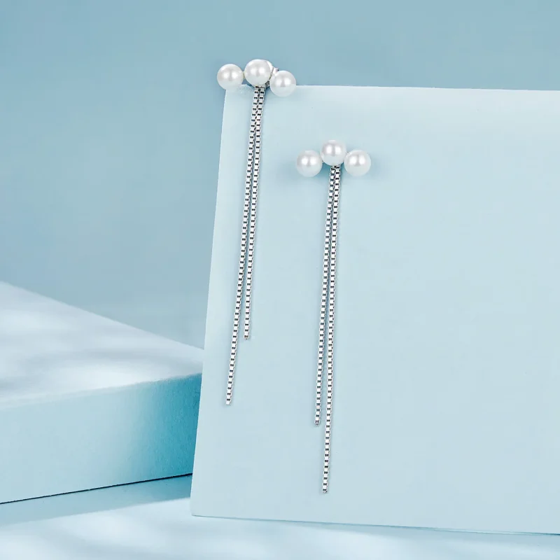 (bilde for) PANDORA Style Shell Pearl Tassel øredobber - SCE1777 - Vis 2
