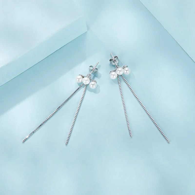 (bilde for) PANDORA Style Shell Pearl Tassel øredobber - SCE1777 - Vis 4