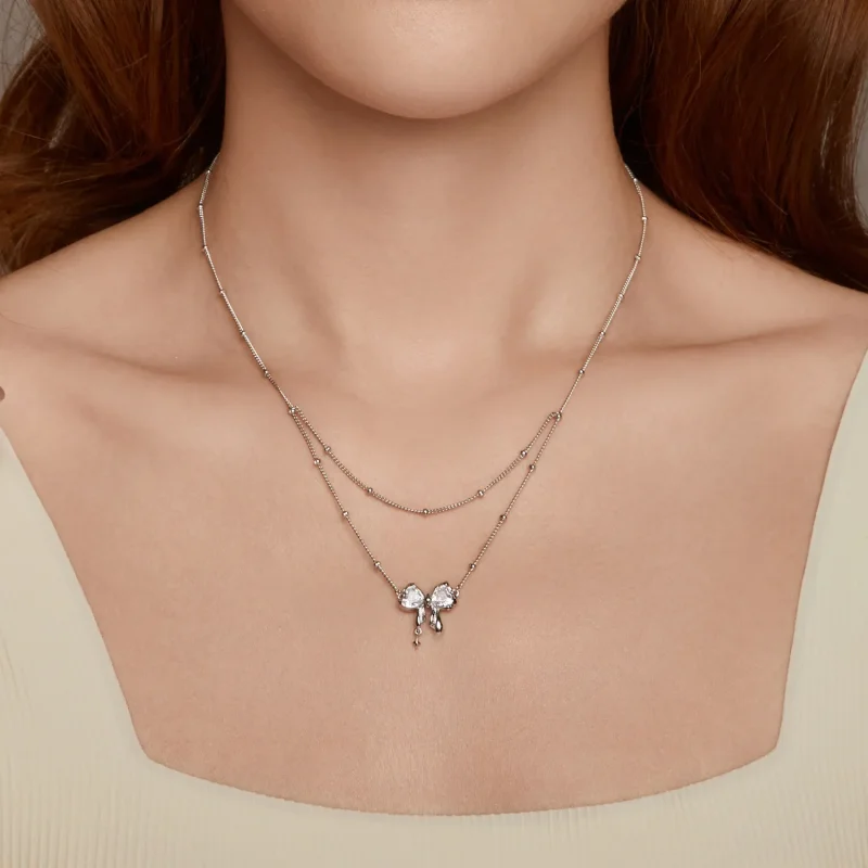 (bilde for) PANDORA Style Shining Bow Halskjedekjede - BSN398 - Vis 7