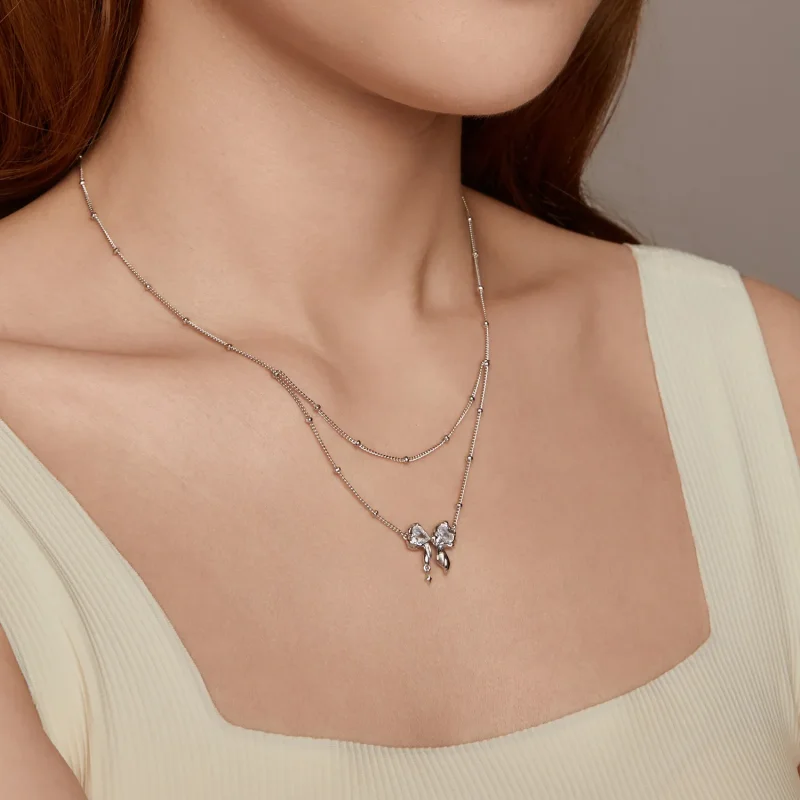 (bilde for) PANDORA Style Shining Bow Halskjedekjede - BSN398 - Vis 8