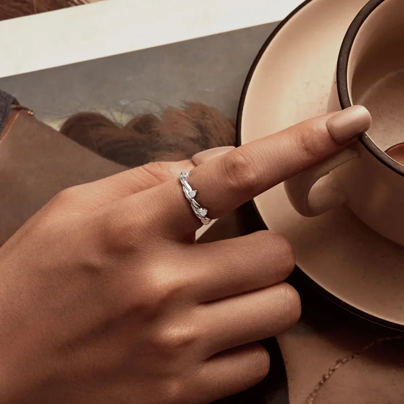 (bilde for) PANDORA Style Simple Button Cord Ring - BSR586 - Vis 6
