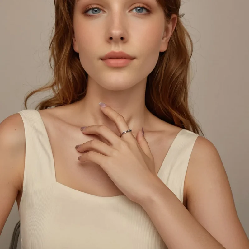 (bilde for) PANDORA Style Simple Button Cord Ring - BSR586 - Vis 9