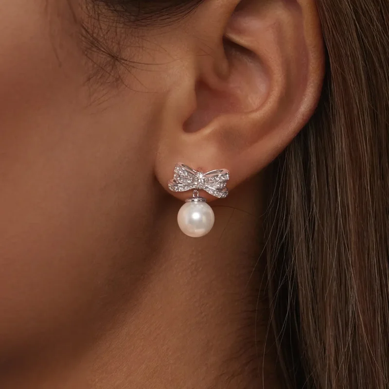 (bilde for) PANDORA Style Sløyfe Perleøredobber - YIE247 - Vis 6