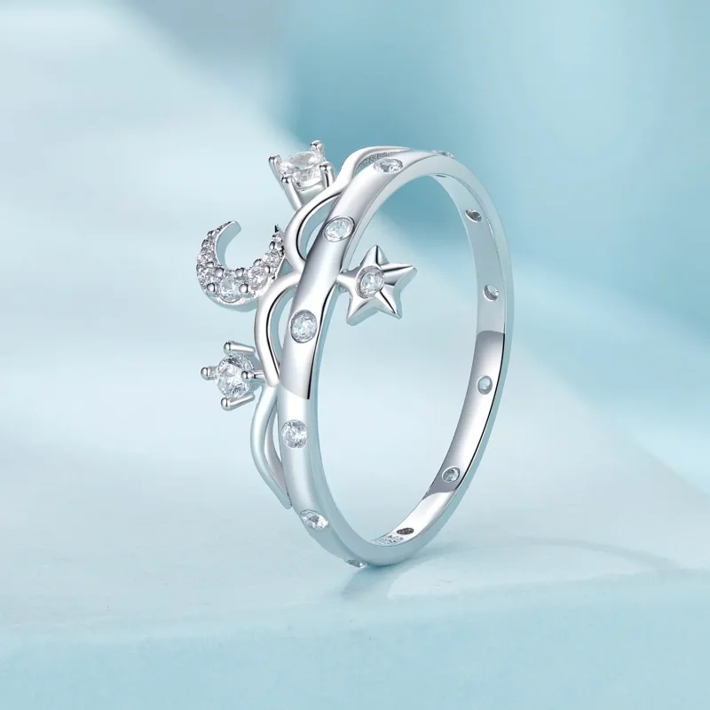 (bilde for) PANDORA Style Star and Moon Ring - SCR1046 - Vis 2