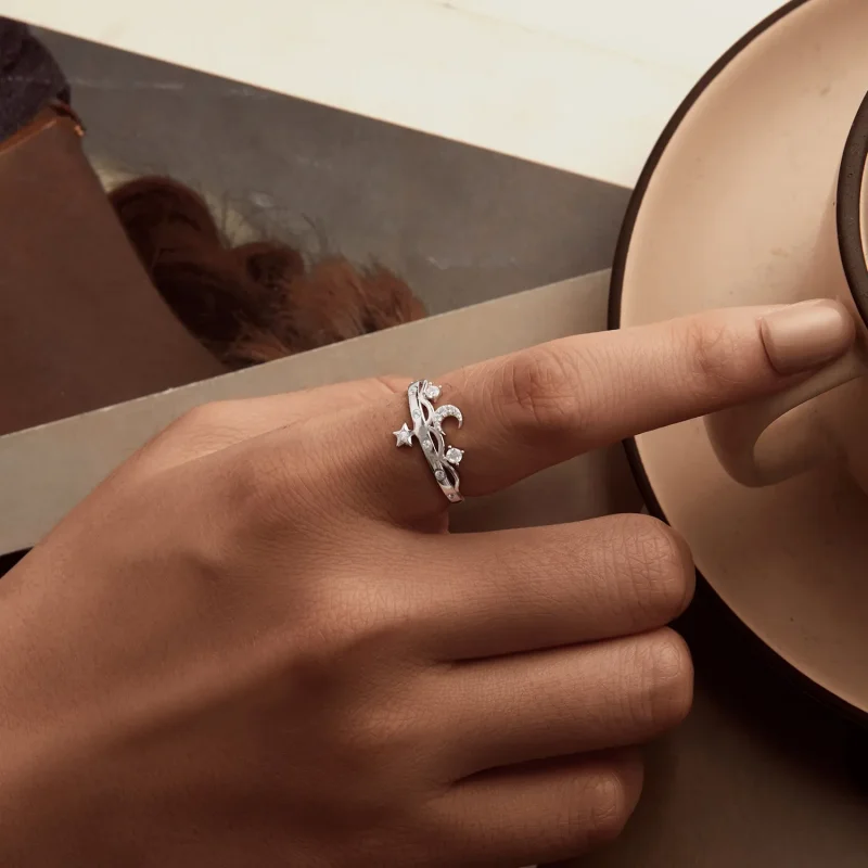 (bilde for) PANDORA Style Star and Moon Ring - SCR1046 - Vis 5