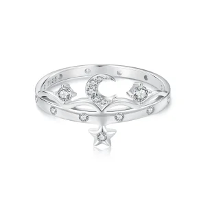 (bilde for) PANDORA Style Star and Moon Ring - SCR1046