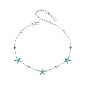 (bilde for) PANDORA Style Starfish Teal Anklet - SCT026