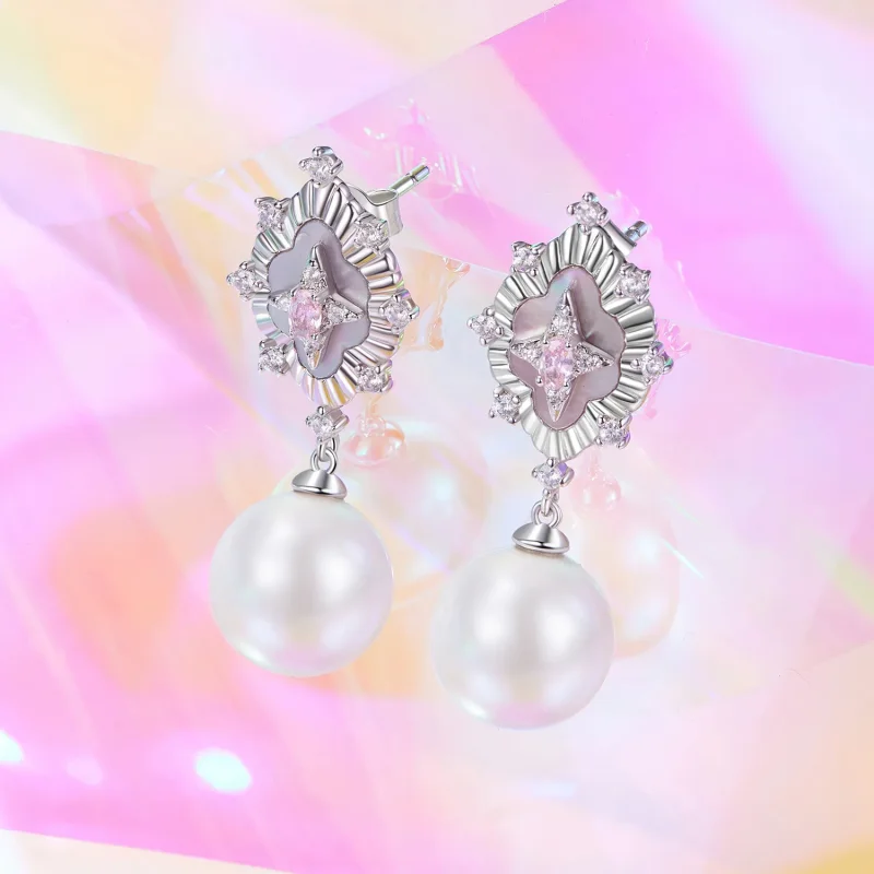 (bilde for) PANDORA Style Starlight-rosa øredobber - YIE246 - Vis 2