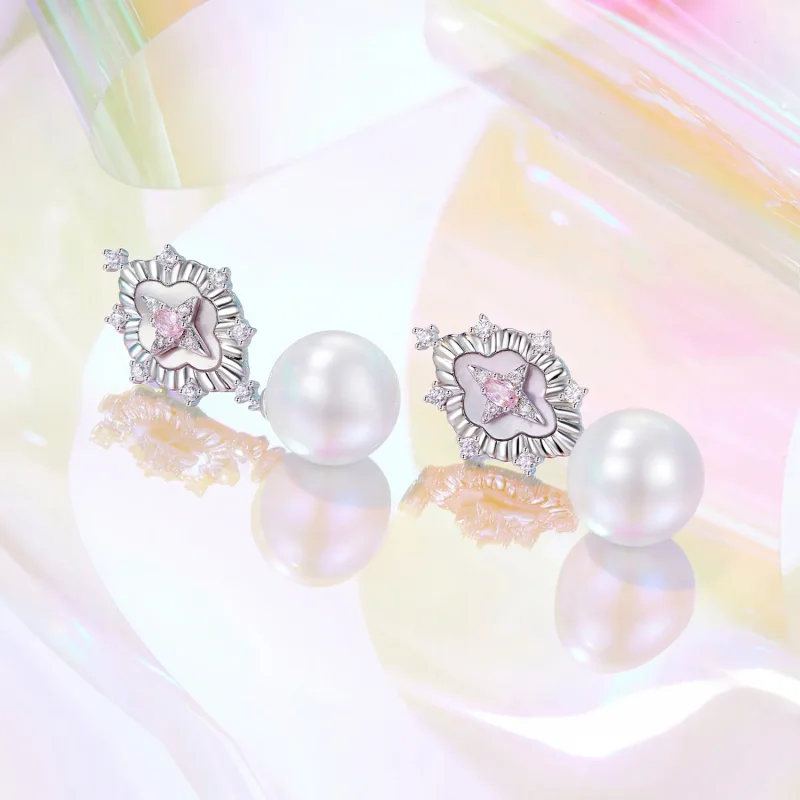 (bilde for) PANDORA Style Starlight-rosa øredobber - YIE246 - Vis 3