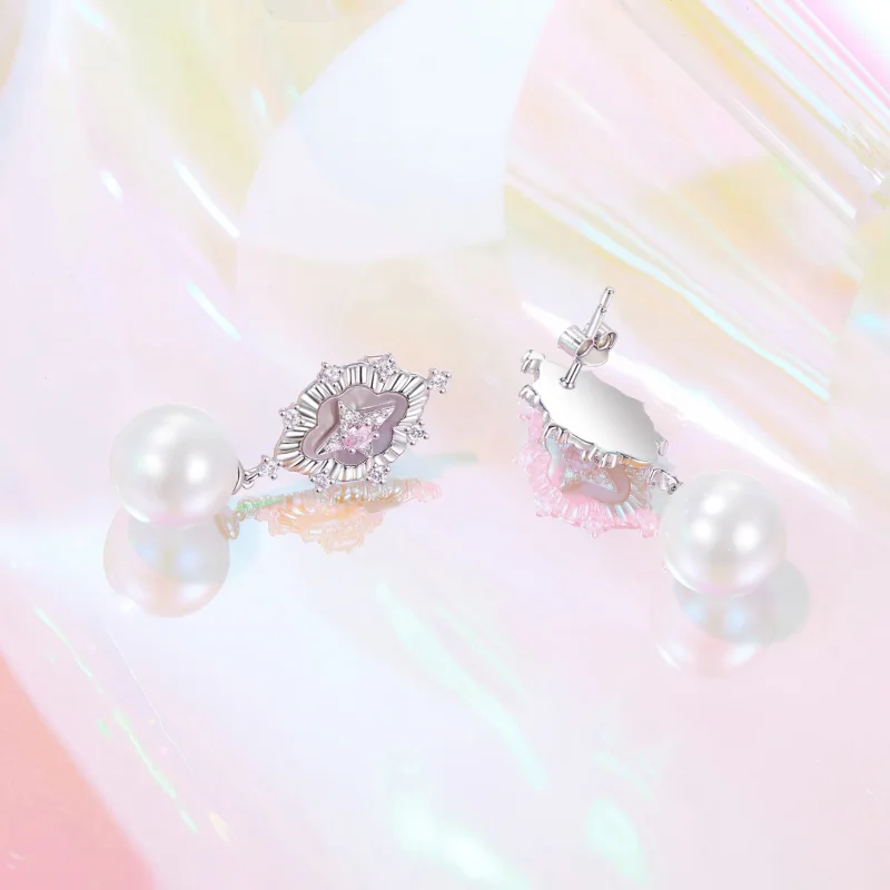 (bilde for) PANDORA Style Starlight-rosa øredobber - YIE246 - Vis 4