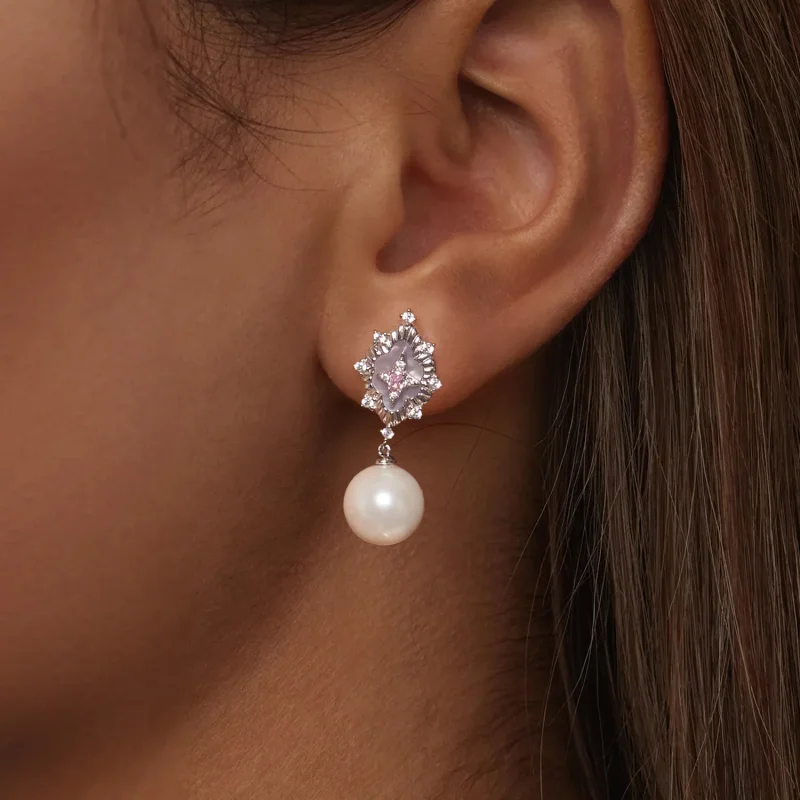 (bilde for) PANDORA Style Starlight-rosa øredobber - YIE246 - Vis 6