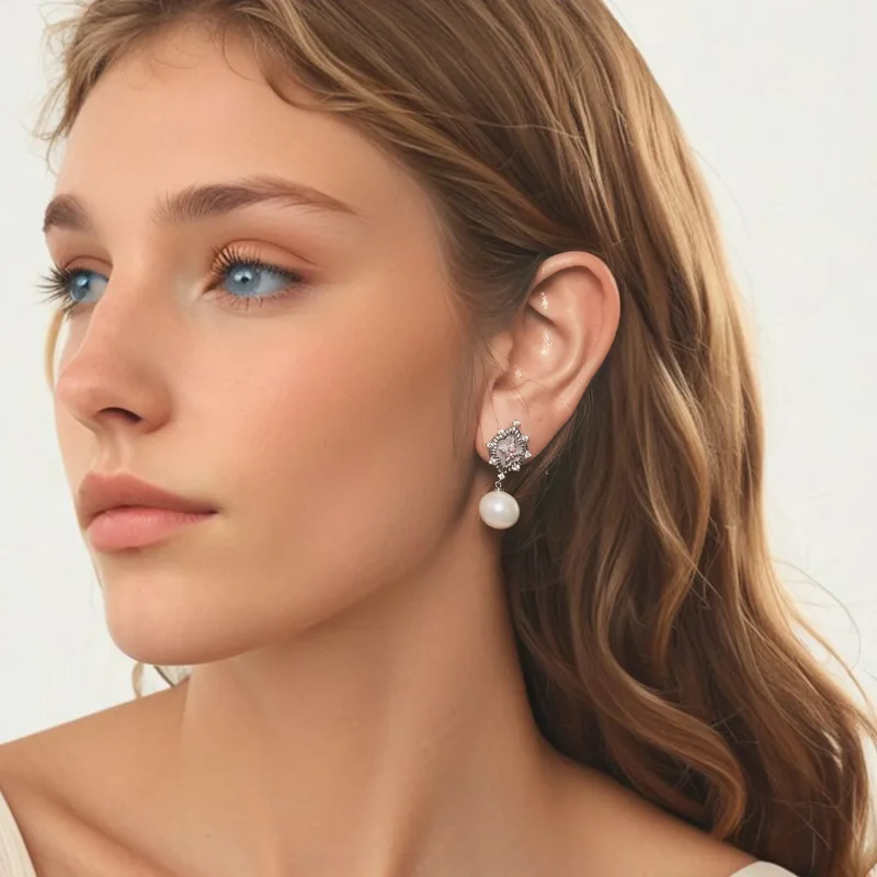(bilde for) PANDORA Style Starlight-rosa øredobber - YIE246 - Vis 7
