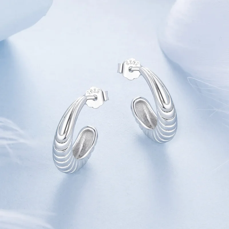 (bilde for) PANDORA Style Temperament tekstur øredobber - BSE1058 - Vis 3