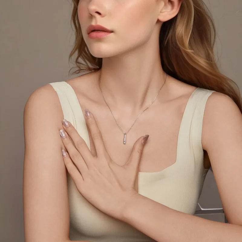 (bilde for) PANDORA Style Temperament vanndråpe halskjede - BSN399 - Vis 6