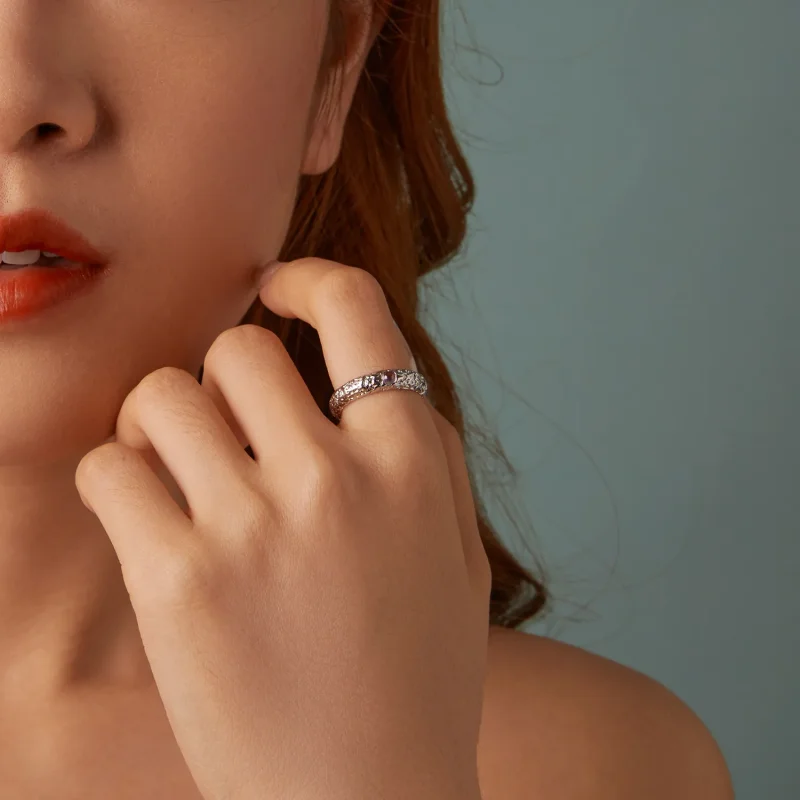 (bilde for) PANDORA Style Textured Wide Ring - BSR604 - Vis 10
