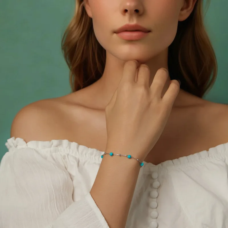 (bilde for) PANDORA Style turkis armbånd - BSB197 - Vis 8