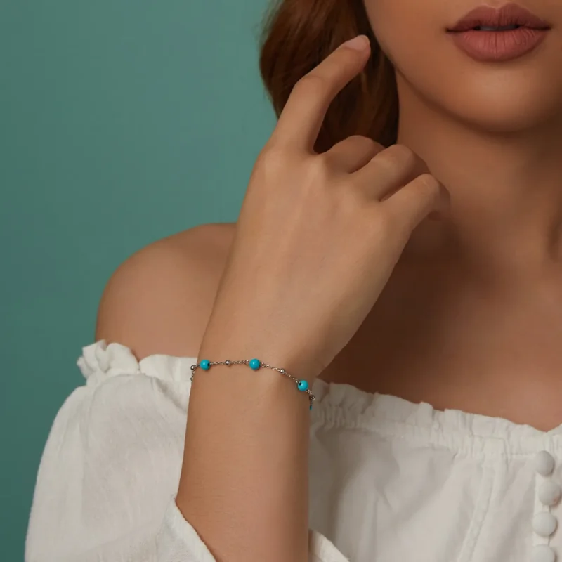 (bilde for) PANDORA Style turkis armbånd - BSB197 - Vis 9